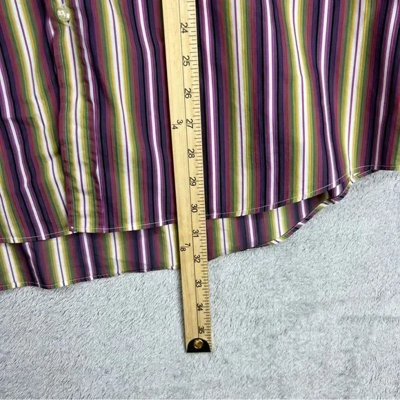Etro Milano Shirt Mens 44 Colorful Button Down Striped dress shirt Cotton Italy - Picture 2 of 6